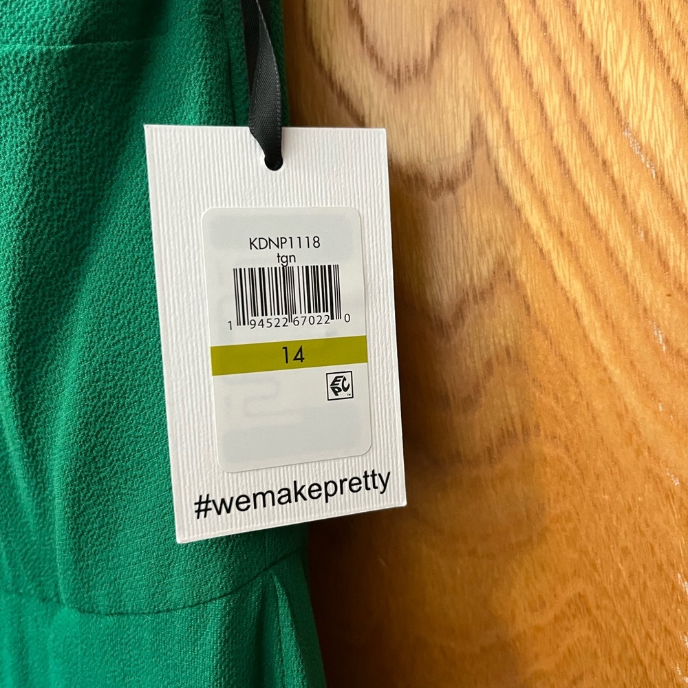 Kensie Emerald Green Midi Dress 14 - Picture 3 of 8